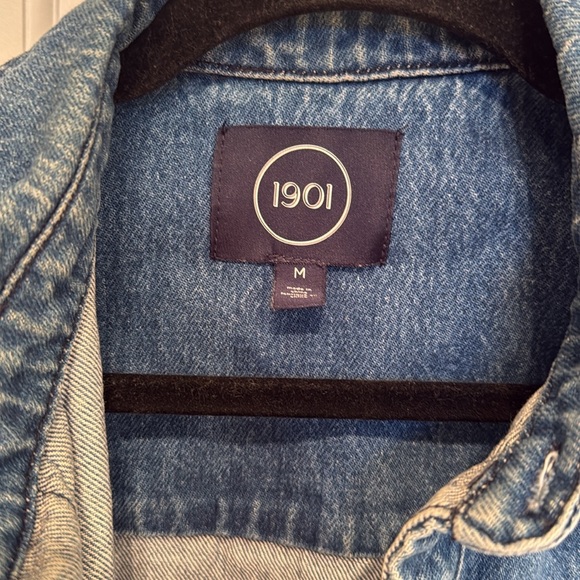 1901 Nordstrom Men's Classic Blue Shirt Jacket Denim Heavyweight - Picture 2 of 9